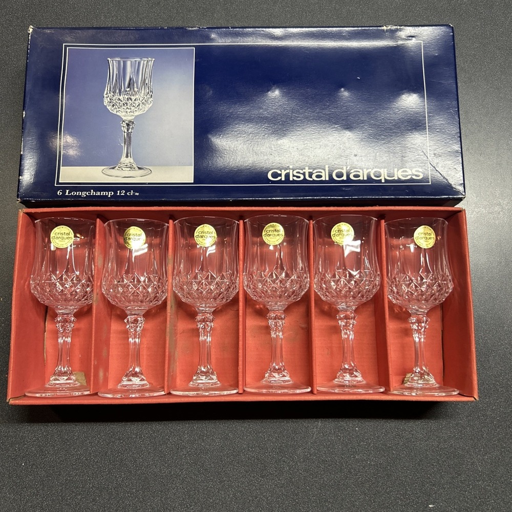 Set of 6 Cristal D'Arques Longchamp 5-3/4" Wine Glasses